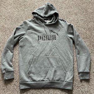 Puma Mens Medium Gray Pullover Hoodie NEW